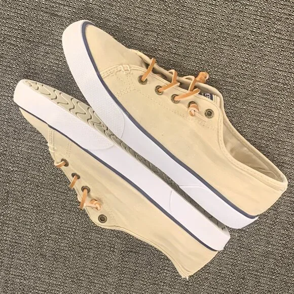 Sperry Pier View Sand Sneaker - Women's Size 8 - shoes canvas tan beige STS81816 - Picture 9 of 13